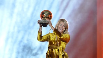 PARIS, FRANCE - DECEMBER 03: Ada Hegerberg of Sweden and Olympioque Lyonnais wins the 2018 Ballon D'Or at Le Grand Palais on December 3, 2018 in Paris, France. (Photo by Aurelien Meunier/Getty Images)
