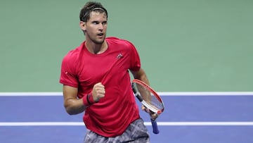 Dominic Thiem celebra un punto durante su partido ante Alex de Minaur en los cuartos de final del US Open en el USTA Billie Jean King National Tennis Center de Nueva York.