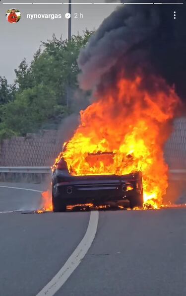 Nyno Vargas, vivo “de milagro” tras incendiarse su coche en plena carretera