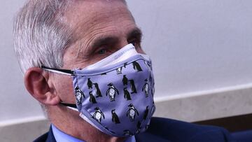 (FILES) In this file photo taken on November 19, 2020 Director of the National Institute of Allergy and Infectious Diseases Anthony Fauci listens during a White House Coronavirus Task Force press briefing in the James S. Brady Briefing Room of the White H