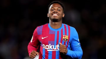 SYDNEY, AUSTRALIA - MAY 25: Ansu Fati of FC Barcelona celebrates scoring a goal during the match between FC Barcelona and the A-League All Stars at Accor Stadium on May 25, 2022 in Sydney, Australia. (Photo by Brendon Thorne/Getty Images)