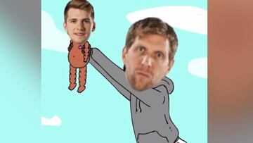 El GIF que arrasa en Dallas: Nowitzki, Doncic y el Rey León