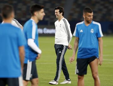 Solari durante el entrenamiento. 