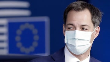 El primer ministro de Bélgica, Alexander de Croo, llega a una cumbre de líderes de la Unión Europea en Bruselas (Bélgica).