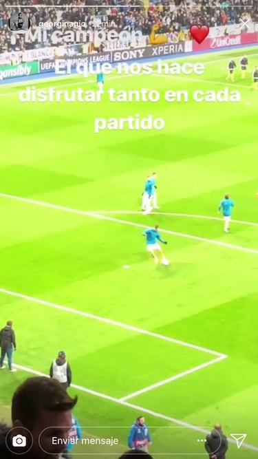 Georgina manda este vídeo con mensaje a Cristiano Ronaldo en el Madrid-PSG