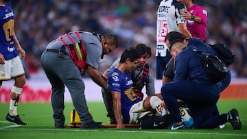 Jose Juan Macias of Pumas during the 13th round match between Monterrey and Pumas UNAM as part of the Liga BBVA MX, Torneo Apertura 2025 at BBVA Bancomer Stadium, on October 18, 2025 in Monterrey, Nuevo Leon, Mexico.