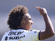 Adalberto Carrasquilla celebrates his goal 1-0 of Pumas during the 1st round match between Pumas UNAM and Queretaro as part of the Liga BBVA MX, Torneo Clausura 2026 at Olimpico Universitario Stadium, on January 11, 2026 in Mexico City, Mexico.
