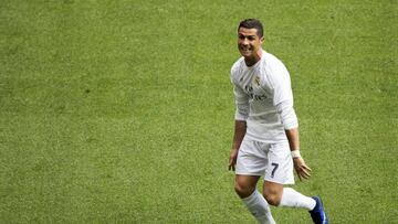 Cristiano Ronaldo celebrates scoring against Eibar.
