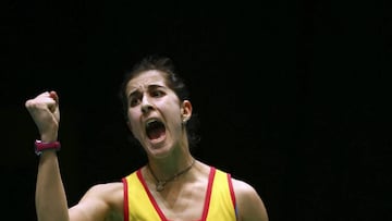 Carolina Marín starts with a win at the All England badminton championships.