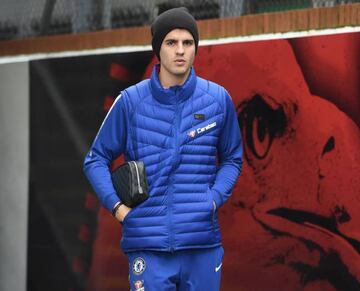 Chelsea player Alvaro Morata arrives ahead of the English Premier League soccer match between Crystal Palace v Chelsea at Selhurst Park