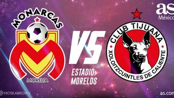 Monarcas Morelia – Xolos de Tijuana en vivo: Liga MX, jornada 16