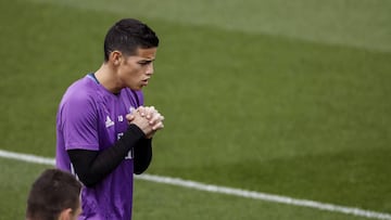 James Rodriguez during Real Madrid training