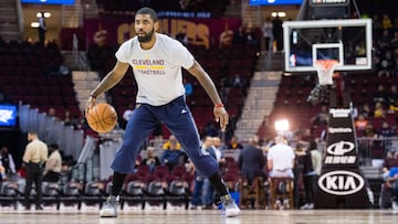 Kyrie Irving, durante el entrenamiento previa un partido contra los Washington Wizards.