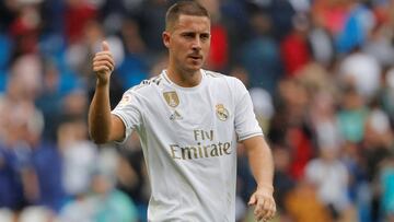 Eden Hazard debut&oacute; ante el Levante (3-2) y espera ser titular en el Parque de los Pr&iacute;ncipes el pr&oacute;ximo mi&eacute;rcoles en el primer partido de los blancos en la Champions 2019-20.