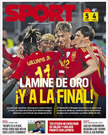 Completamente loco: las portadas en Francia se rinden a Lamine