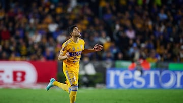 Nicolas Ibanez of Tigres during the game Tigres UANL vs Atletico San Luis, corresponding to Round 04 of the Torneo Clausura 2023 of the Liga BBVA MX, at Universitario Stadium, on January 28, 2023.
<br><br>
Nicolas Ibanez de Tigres durante el partido Tigres UANL vs Atletico San Luis, Correspondiente a la Jornada 04 del Torneo Clausura 2023 de la Liga BBVA MX, en el Estadio Universitario, el 28 de Enero de 2023.