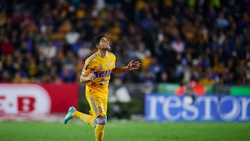 Nicolas Ibanez of Tigres  during the game Tigres UANL vs Atletico San Luis, corresponding to Round 04 of the Torneo Clausura 2023 of the Liga BBVA MX, at Universitario Stadium, on January 28, 2023.

<br><br>

Nicolas Ibanez de Tigres durante el partido Tigres UANL vs Atletico San Luis, Correspondiente a la Jornada 04 del Torneo Clausura 2023 de la Liga BBVA MX, en el Estadio Universitario, el 28 de Enero de 2023.