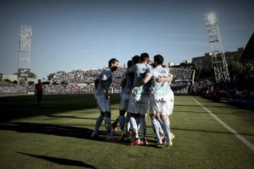 Getafe-Eibar.
Los jugadores del Eibar celebran la consecución del primer gol de su equipo. 1-1. 