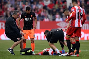 Johan Mojica perdió el conocimiento unos segundos en el partido entre Girona y Valencia por LaLiga