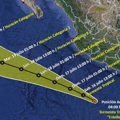 Tormenta Tropical “Estelle” en México: trayectoria y estados afectados