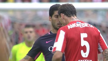 Luis Suárez after kicking Amorebieta