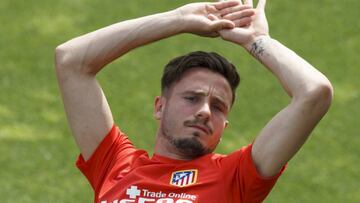 Saúl, en un entrenamiento.