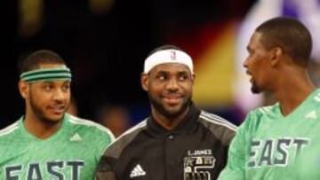 Carmelo Anthony, LeBron James y Chris Bosh.