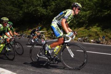 Alberto Contador durante el ascenso a La Pierre Saint Martin.