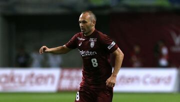 Iniesta opens Kobe account in trademark style