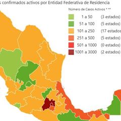 Mapa y casos de coronavirus en México por estados hoy 11 de mayo