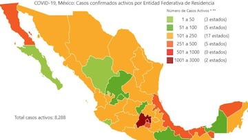 Mapa y casos de coronavirus en M&eacute;xico por estados hoy 11 de mayo