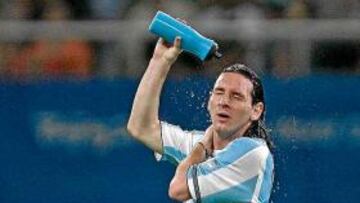 <b>ESTRENO. </b>Messi marcó en la victoria de Argentina en los Juegos.