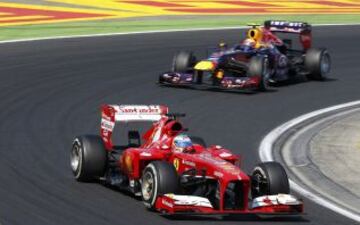 Fernando Alonso en su pelea con Webber.