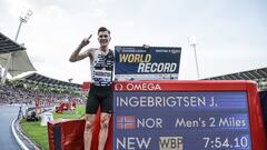 Jakob Ingebrigtsen, recordman mundial de dos millas.