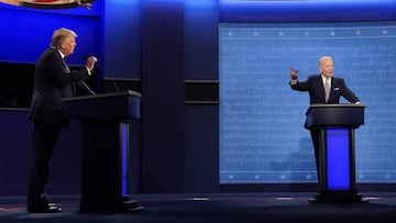 El presidente Donald Trump, a la izquierda, y el exvicepresidente del candidato dem&oacute;crata a la presidencia Joe Biden, a la derecha, durante el primer debate presidencial el martes 29 de septiembre de 2020 en la Case Western University y la Cleveland Clinic, en Cleveland, Ohio.