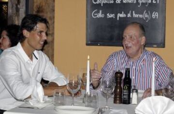 Junto a Rafa Nadal, en una cena informal.