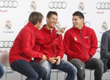 Coentrao, Cristiano Ronaldo y James Rodríguez. 