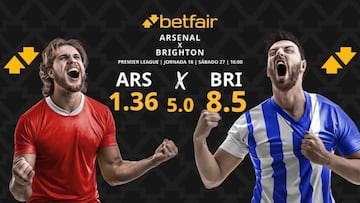 Arsenal vs. Brighton: horario, dónde ver, pronósticos y clasificación
