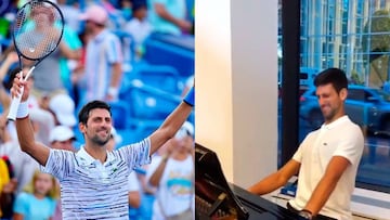 Novak Djokovic, un 'pianista' de lo más entusiasta en Nueva York
