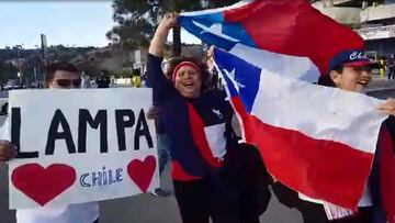 De Lampa a San Diego: hinchas chilenos animan el amistoso