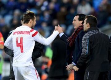 Emery y Krychowiak celebran el 1-1.