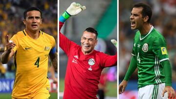 M&aacute;rquez, Cahill y El Hadary con sus respectivas selecciones. 