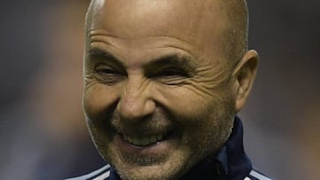 Argentina's coach Jorge Sampaoli is pictured before the start of the 2018 World Cup qualifier football match against Argentina in Buenos Aires on October 5, 2017. / AFP PHOTO / JUAN MABROMATA