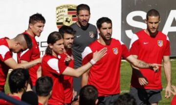 El entrenamiento del Barcelona y del Atlético