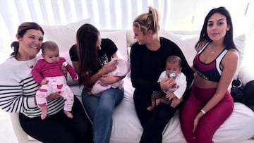 Georgina Rodr&iacute;guez: &quot;D&iacute;a de partido en familia&quot; con Dolores y Katia Aveiro, madre y hermana de Cristiano Ronaldo