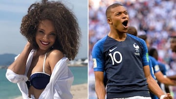 Imágenes de la modelo Alicia Aylies, Miss Francia 2017, y del futbolista francés Kylian Mbappé.