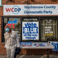 Why does Democratic Party have a donkey as its symbol and use the color blue?