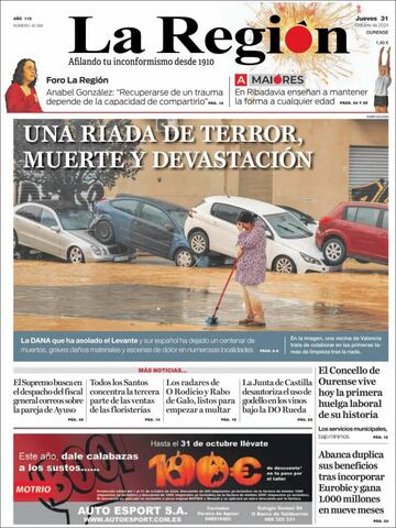 “No camináis solos”: la prensa copa sus portadas con la catástrofe de la DANA