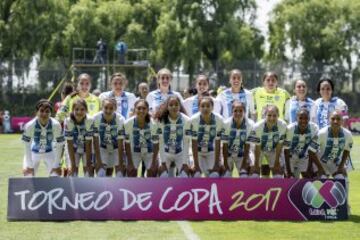 Action photo during the match Pachuca vs Tijuana Womens, Corresponding Final of Tournament 2016-2017 of the League BBVA Bancomer MX. 

Foto de accion durante el partido Pachuca vs Tijuana Femenil, Correspondiente a la Final  del Torneo 2016-2017 de la Liga BBVA Bancomer MX, en la foto:   Equipo Pachuca Femenil

22/04/2017/MEXSPORT/Victor Leon