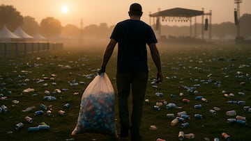 Cleaning up after music festival